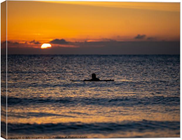 Folkstone Kent Coast Surfer Sunrise Canvas Print by Billy McGarry