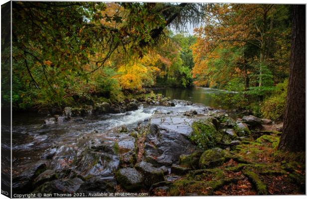 Afon Llugwy, Bews-y-Coed North Wales Canvas Print by Ron Thomas