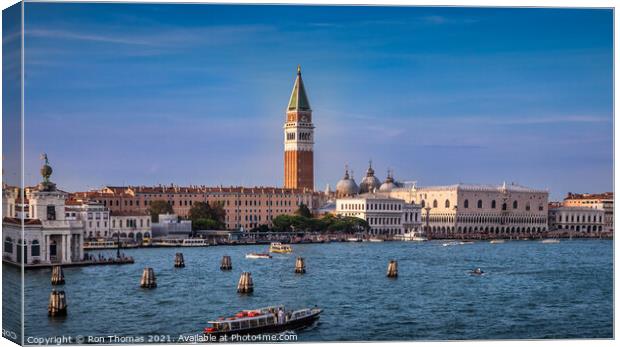Venetian Waterfront Canvas Print by Ron Thomas