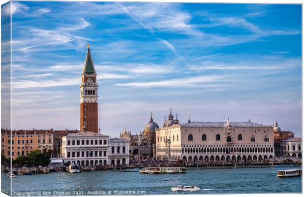Doge's Palace and St Marks, Venice Canvas Print by Ron Thomas