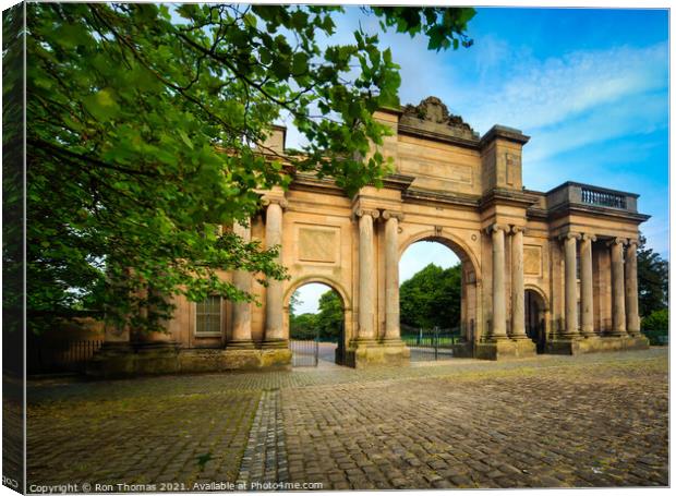 Birkenhead Park Grand Entrance Canvas Print by Ron Thomas