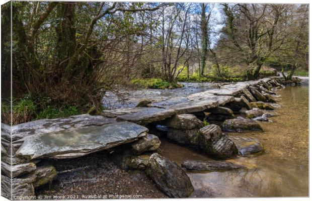 Tarr Steps, Exmoor Canvas Print by Jim Monk