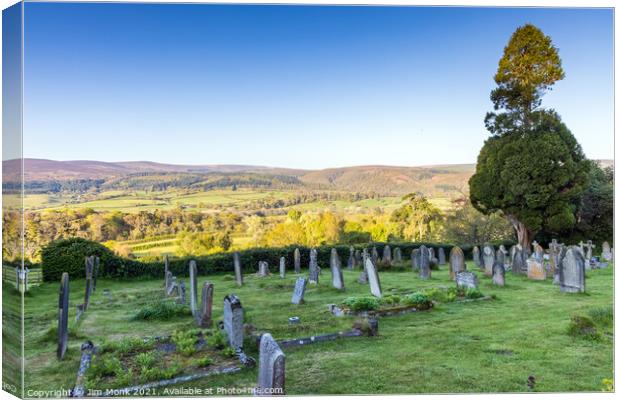  Selworthy Church Graveyard Canvas Print by Jim Monk