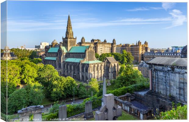 Glasgow Cathedral from the Necropolis Canvas Print by Jim Monk