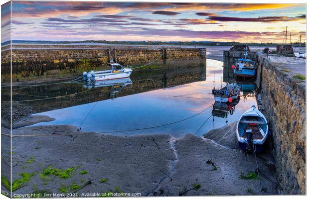 Beadnell Harbour Sunset Canvas Print by Jim Monk