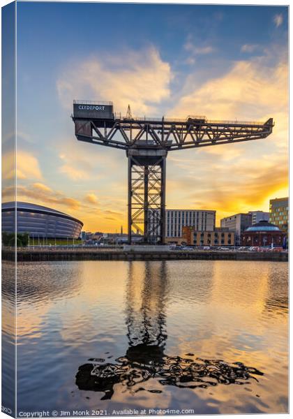 Finnieston Crane Sunrise Canvas Print by Jim Monk