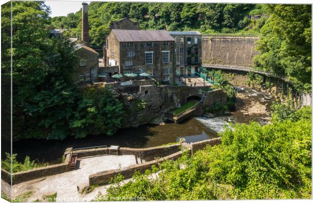 Torr Vale Mill and Millennium Walkway, New Mills Canvas Print by Jim Monk