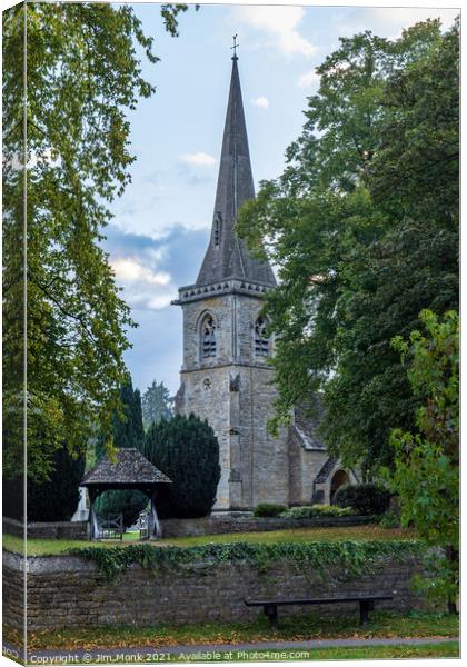 The Parish Church of Saint Mary,  Lower Slaughter Canvas Print by Jim Monk