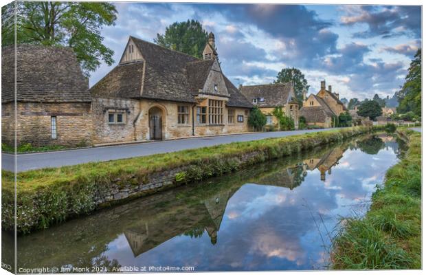Lower Slaughter Reflections Canvas Print by Jim Monk