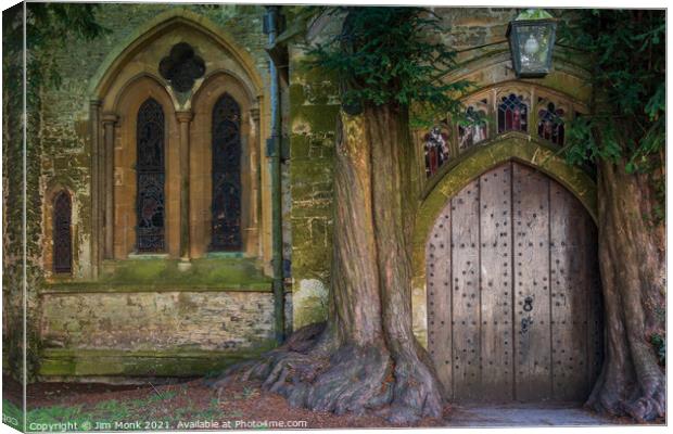 St Edward's Church Door, Stow-on-the-Wold Canvas Print by Jim Monk