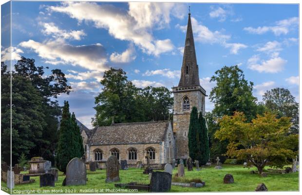 Parish Church of Saint Mary,  Lower Slaughter Canvas Print by Jim Monk