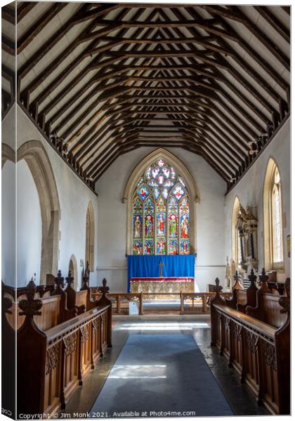 St Edward's Church Interior Canvas Print by Jim Monk