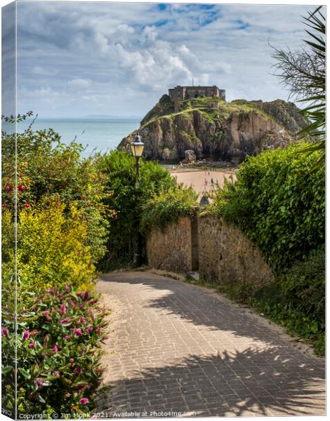 View to St Catherine's Island, Tenby Canvas Print by Jim Monk