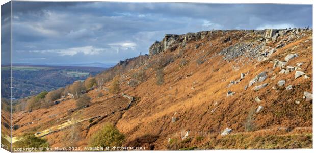 Curbar Edge, Peak District National Park Canvas Print by Jim Monk