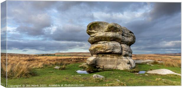 Eagle Stone, Peak District National Park Canvas Print by Jim Monk