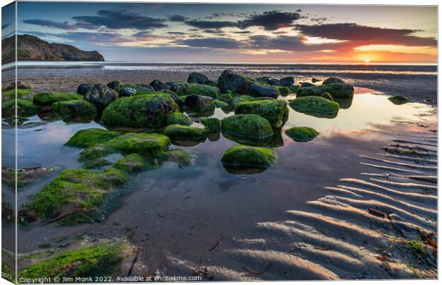 Sandsend Summer Sunrise Canvas Print by Jim Monk