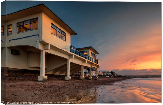 Pier Bandstand Sunrise Canvas Print by Jim Monk