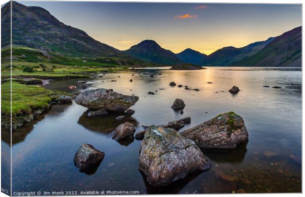Wast Water Sunrise Canvas Print by Jim Monk
