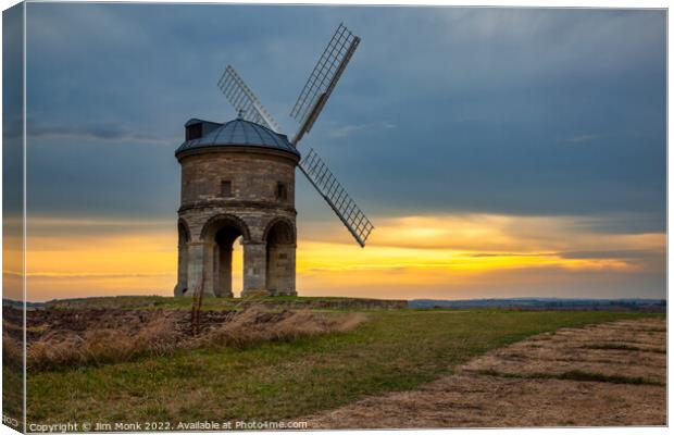Chesterton Windmill Sunset Canvas Print by Jim Monk