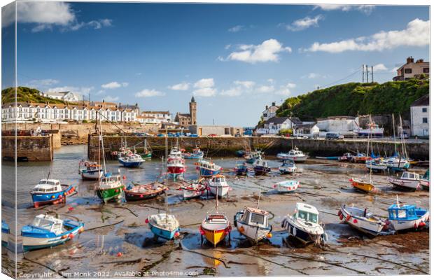 Porthleven Harbour in Cornwall Canvas Print by Jim Monk