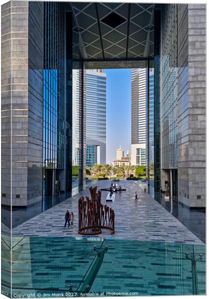 The Gate at DIFC Canvas Print by Jim Monk