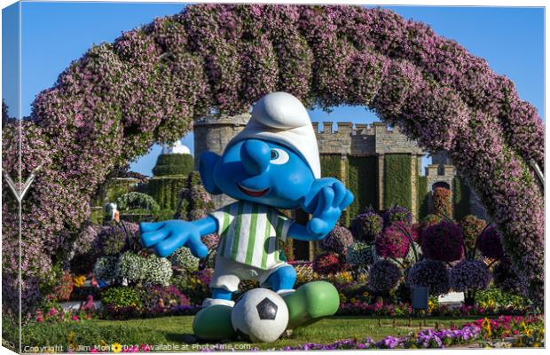 Smurfs Village, Dubai Miracle Garden Canvas Print by Jim Monk