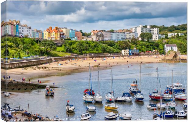 Harbour and North Beach , Tenby Canvas Print by Jim Monk