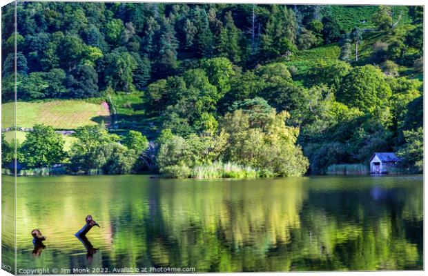 The Boathouse on Rydal Water Canvas Print by Jim Monk