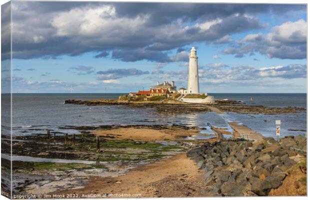 St Mary's Lighthouse Canvas Print by Jim Monk