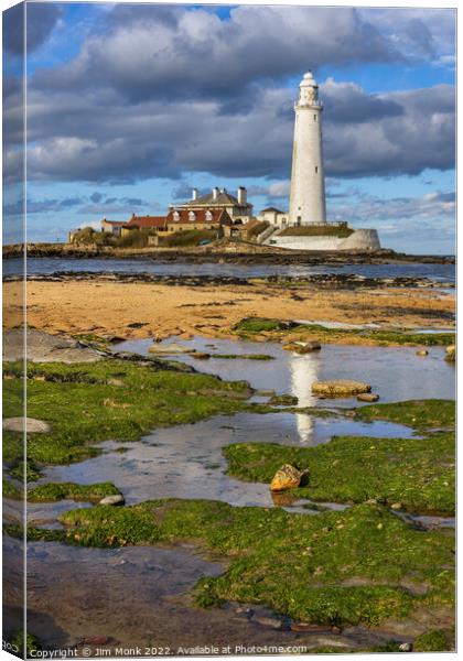St Marys Lighthouse Whitley Bay Canvas Print by Jim Monk