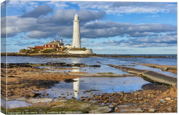 St Marys Lighthouse, Whitley Bay Canvas Print by Jim Monk