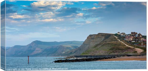 West Bay in Dorset Canvas Print by Jim Monk