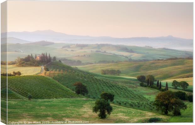 Morning Light Over Podere Belvedere, Tuscany Canvas Print by Jim Monk