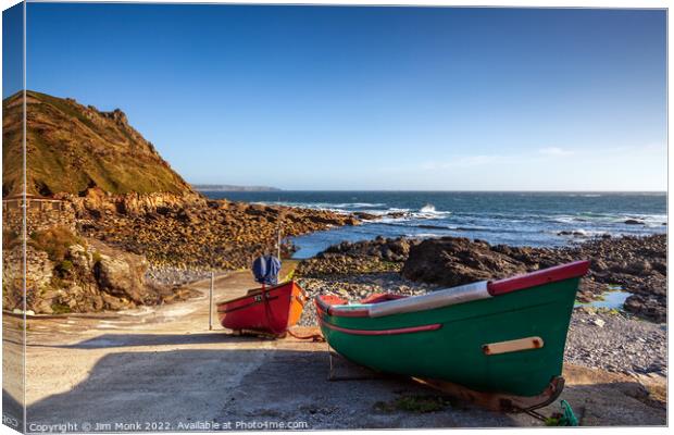 Priest Cove near St Just in Cornwall. Canvas Print by Jim Monk