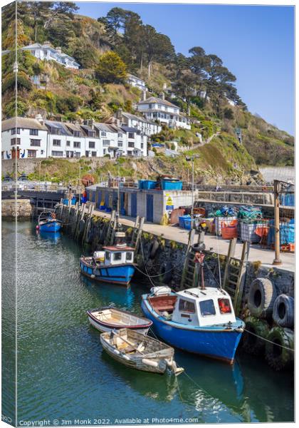 The Harbour Wall, Polperro Canvas Print by Jim Monk