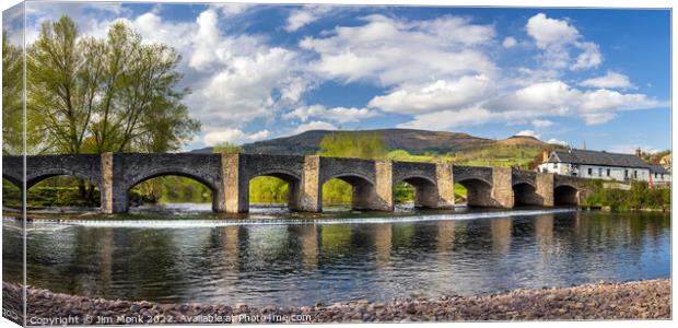 Crickhowell Bridge, Brecon Beacons National Park Canvas Print by Jim Monk