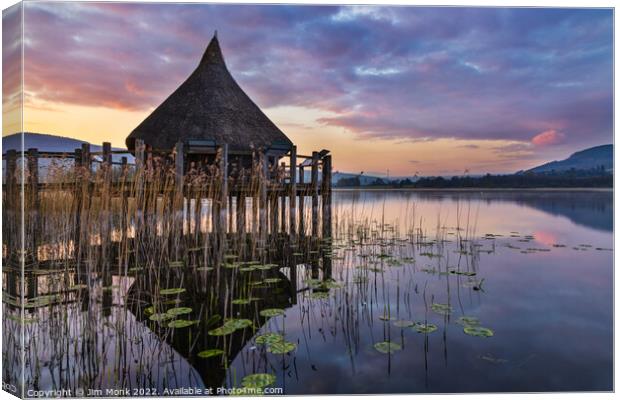 Llangorse Lake Sunrise Canvas Print by Jim Monk