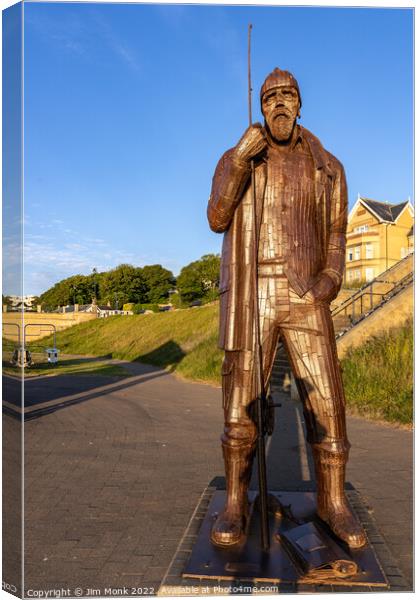 A High Tide In Short Wellies, Filey Canvas Print by Jim Monk