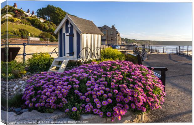 Filey Seafront Bathing Machine Canvas Print by Jim Monk