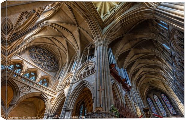 Interior of Truro Cathedral  Canvas Print by Jim Monk