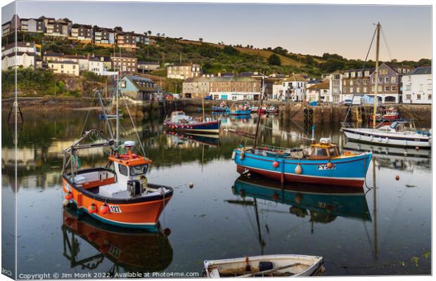Mevagissey Harbour in Cornwall Canvas Print by Jim Monk