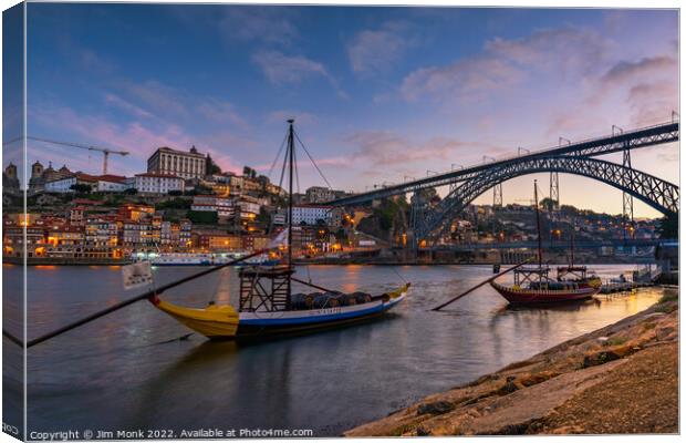 Banks of the Douro river in Porto Canvas Print by Jim Monk