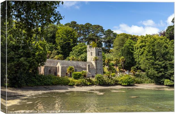 St Just in Roseland Church, Cornwall, Uk Canvas Print by Jim Monk