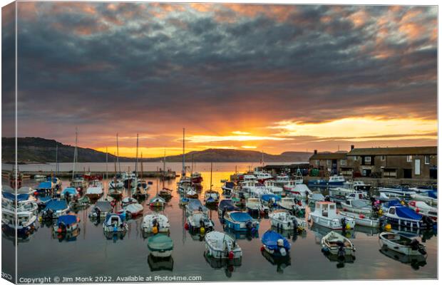 Lyme Regis Sunrise, Dorset Canvas Print by Jim Monk