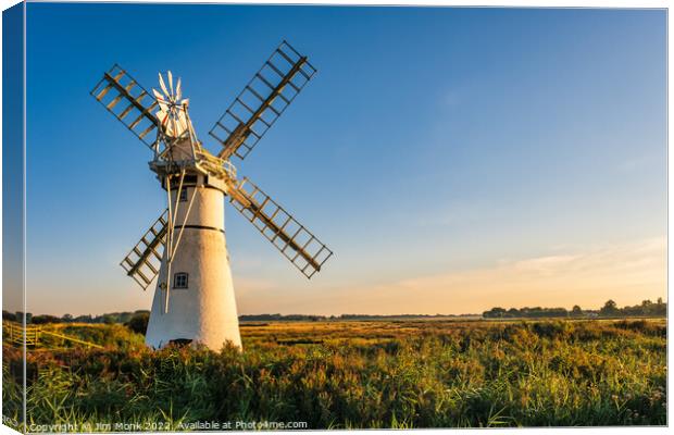 Sunrise at Thurne Mill Canvas Print by Jim Monk
