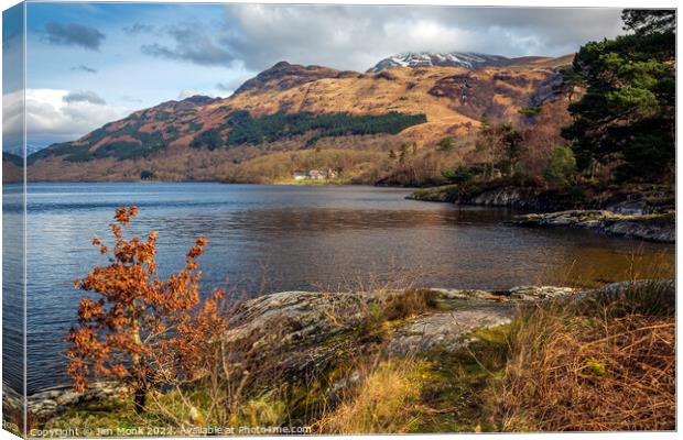 Ben Lomond from Rowardennan, Loch Lomond Canvas Print by Jim Monk