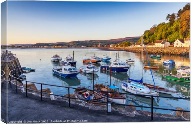 Daybreak at Minehead Harbour Canvas Print by Jim Monk