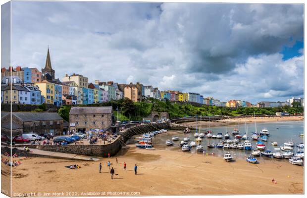 Harbour and North Beach - Tenby Canvas Print by Jim Monk