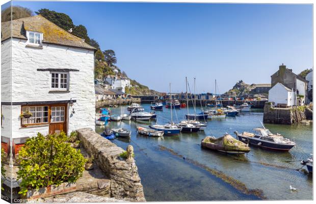 The harbour at Polperro, Cornwall Canvas Print by Jim Monk