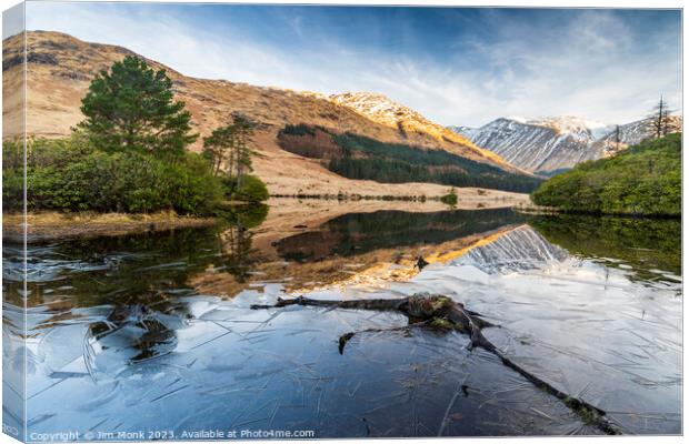 Lochan Urr in Glen Etive Canvas Print by Jim Monk